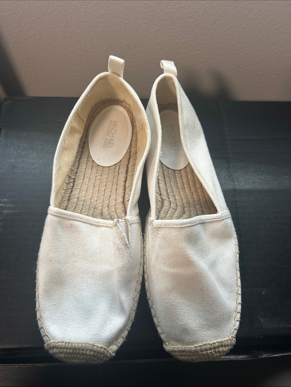 Michael Kors Natural Canvas Espadrille Slip-Ons